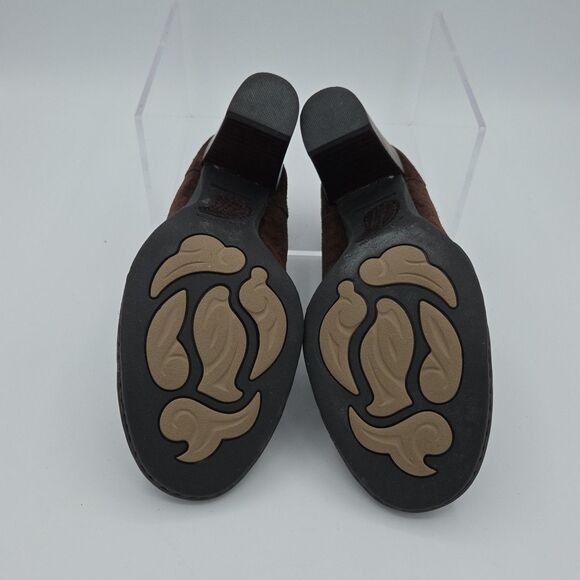 Born Brown Suede Comfort Penny Loafers Womens Chunky Heels Size 7 CKF10 - Picture 7 of 8